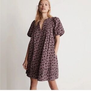 Madewell plum and black print mini NWOT